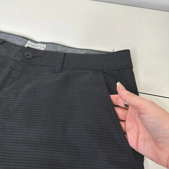 Hang 10 Black-Gray Daybreak Hybrid 21" Everyday Short Back Pocket Stretch 34 - Picture 5 of 14